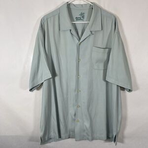 Tommy Bahama Short Sleeve Button Up 100% Silk Hawaiian Shirt Mens XXL Light Blue